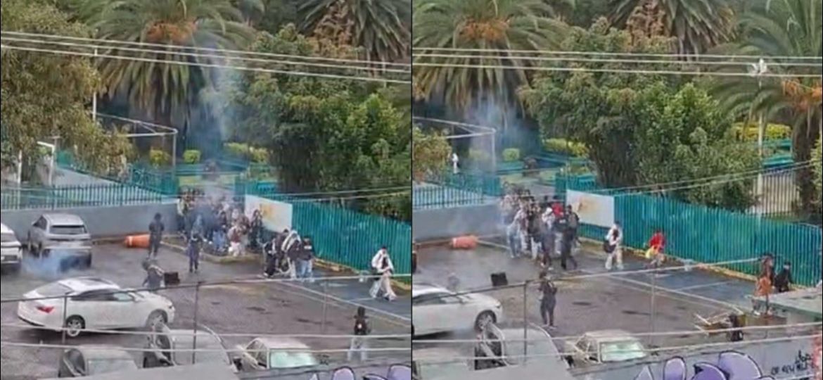 Embozados-lanzan-cohetones-en-el-Bachilleres-6-de-Iztapalapa-alumnos-salen-corriendo