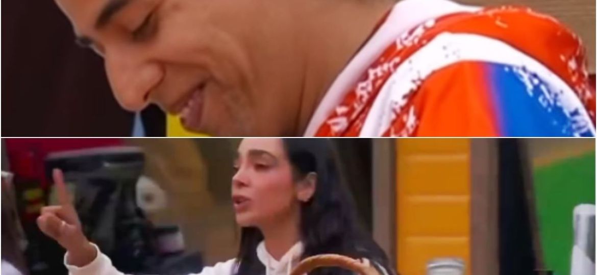Manelyk-Gonzalez-le-arrebata-a-Kevin-Bicolor-el-plato-de-comida-en-La-granja-VIP