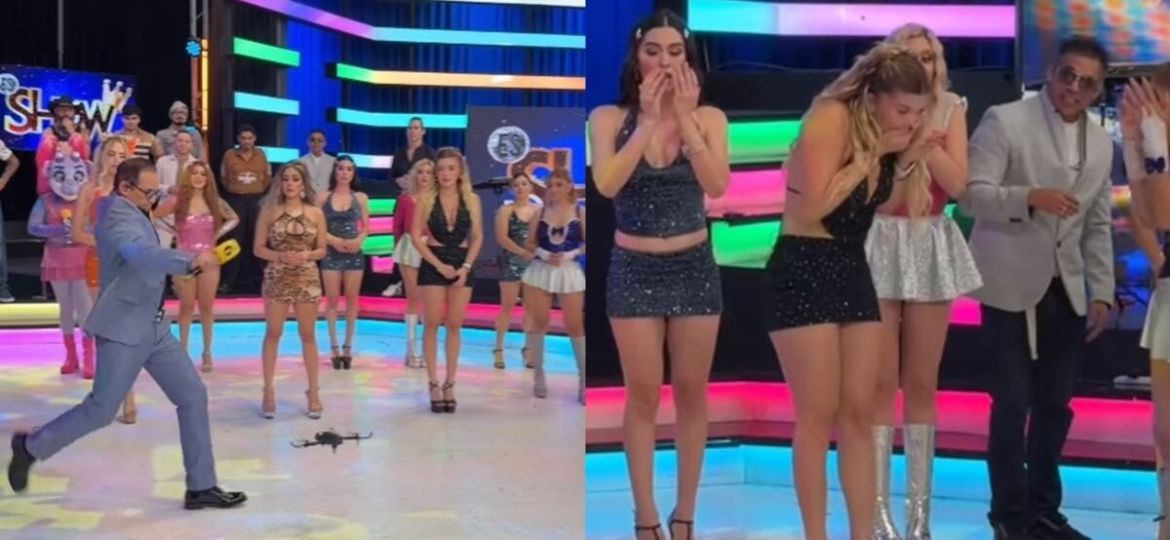 ernesto-chavana-patea-un-dron-en-vivo-y-golpea-a-la-modelo-isabella-rojas